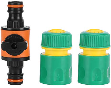 3PCS /Set Type On/Off Ball Valve Garden Hose Quick Connectors Hose Repair Kit (1 Ball Valve + 2 Four-Point Fast Two-Way Pacifier)