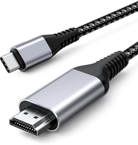 HOPLAZA USB C to HDMI Cable 4K@60Hz 2M, Crystal-Clear UHD USB Type-C to HDMI 2.0 Cable, Thunderbolt 4 3 to HDMI Cord Compatible with iPhone 17/16, MacBook Pro/Air, iPad Pro, Surface Book 2, Galaxy S24