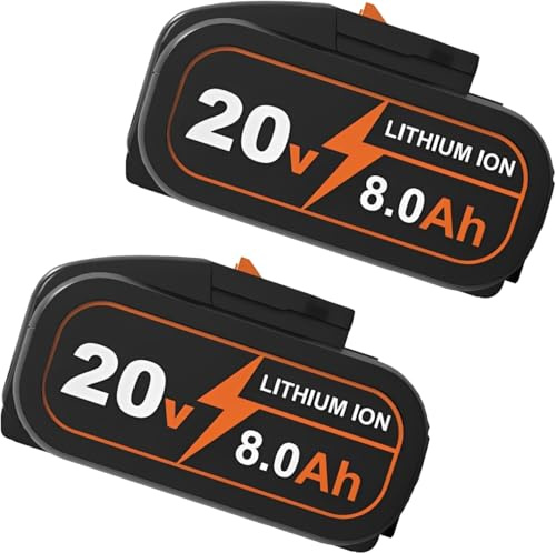 Moticett 2 Stück 8,0 Ah/8000 mAh Ersatz für Worx Akku 20 V WA3525 WA3578 WA3520 WA3575 WX550L WG629 WG547 WG545 WG801 WG320 WX176L WX169L WX682L WG163 Akku