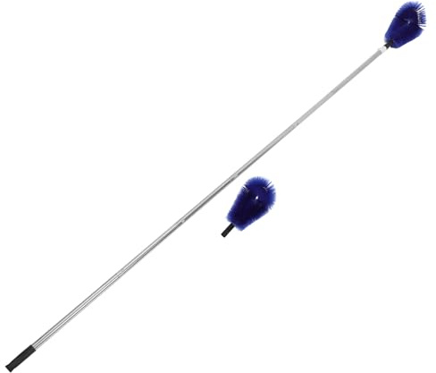 SOPOTUTU Attrezzo di Pulizia Grondaie Regolabile Asta Telescopica Estensibile, Spazzola Blu per Grondaie e Tetto, Kit Multiangolare per Manutenzione Casa e Pulizia Pluviali
