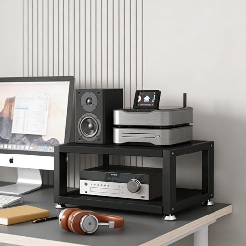 DEOPXF 2/3/4 Livelli Stereo HIFI Rack Supporto Per Giradischi DVD Ampio Spazio Di Archiviazione Multistrato Facile Da Installare Mobiletto Porta Stereo Domestico(Nero,45x35x23cm)