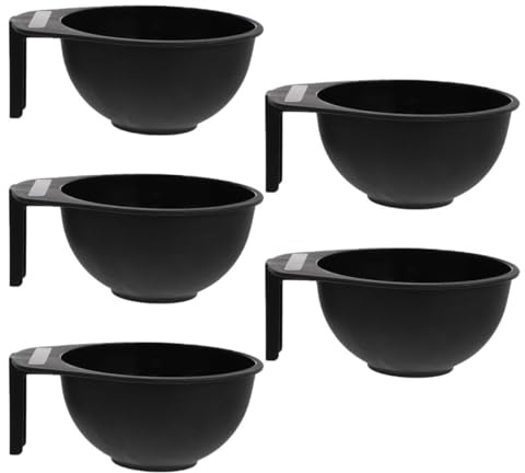 Tofficu Bols Mélangeurs et Mélange de Couleurs Lot de 5 pour Teinture Capillaire en Abs Léger et Lavable Noir pour Salon de Coiffure