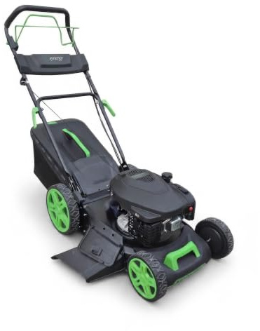 Cortacésped Gasolina autopropulsado 200cc 51 cm con Mulching y Saco 65l, chasis metálico Reforzado. Corta césped rápidamente sin Esfuerzo con su tracción Trasera. cortacésped Gasolina Profesional