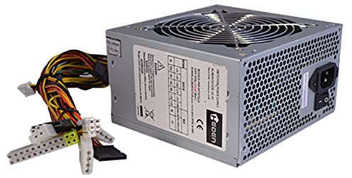 Heden Bloc d'alimentation PC en Format ATX, Puissance Max 500 Watts, Ventilateur de 120mm, Silencieux, avec Double Rail +12V