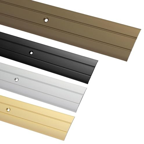 Gedotec Übergangsprofil zum Schrauben Alu Bronze 100 cm | Länge 1 m Breite 37 mm | 1 Stk Übergangsschiene für Fußböden - Aluminium Boden-Leiste | Übergangsleiste gelocht | Bodenprofil für Türschwelle