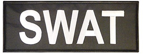 2AFTER1 SWAT stor XL 30 x 10 cm blå linje lagstiftning taktisk krok & ögla lapp