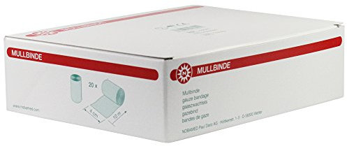 20 x NOBAMED Mullbinde Baumwolle 10 m, Größen:4 cm