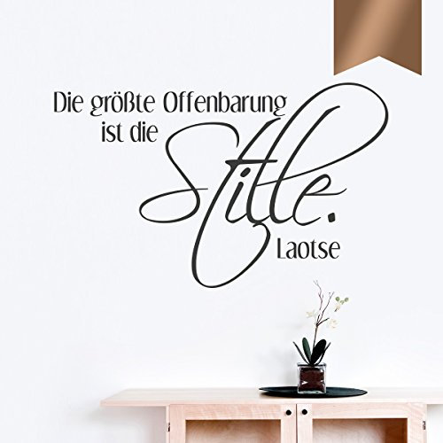 WANDKINGS Wandtattoo - Die größte Offenbarung ist die Stille (Laotse) - 75 x 45 cm - Kupfer - Wähle aus 5 Größen & 35 Farben