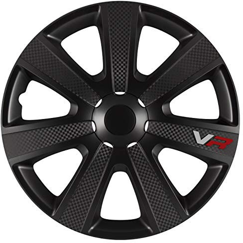 All4You Radkappen VR PRO Schwarz / 16 Zoll/Carbon Look / 4er Pack (16'' Zoll)