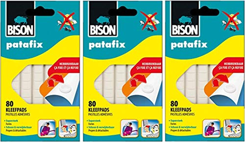 Lot de 3 x 80 in the title and change the title for: BISON - patafix Lot de 3 x 80 pastilles adhésives détachables et réutilisables, blanches