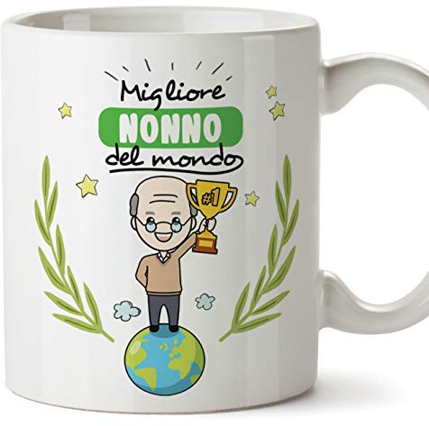 MugffinsNonno Tazza Migliore Nonno del Mondo - Idea Regalo Festa del Papà - Tazza Ceramica 350 ml