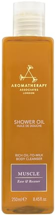 Aromatherapy Associates De-Stress Muscle Shower Oil 250 ml. Enkelt och återställ med vår komfort, terapeutisk oljeblandning av rosmarin, ingefära och svart peppar. Lyxig olja till mjölk, formel