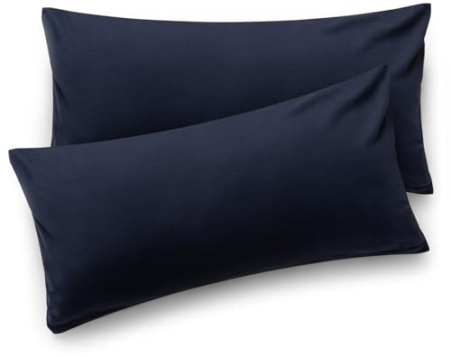 Blumtal Fodera per cuscino 50 x 80, 2 pezzi - Fodere per cuscini certificate OEKO-TEX 100% microfibra extra morbida e lavabile in lavatrice - Fodera per cuscino 50x80 blu scuro