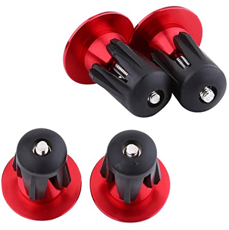 Alomejor 2 Stück Fahrrad Lenker Endstopfen Bunte Aluminiumlegierung Bike Bar Grip Plug Fahrradlenker Endkappen für Mountainbike Rennrad(rot)