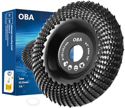 OBA Holz schleifscheibe für winkelschleifer 125mm Holzschnitzscheibe, WolframcarbidHolzSchleifen,Schleifscheiben zum Formen Schleifen Schnitzen