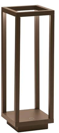 Zafferano, Lampada Home Pro, Lampada da Tavolo Ricaricabile e Senza Fili con Controllo Touch, Adatta per Salotto ed Esterni, Dimmer, 3000 K, Altezza 29,4 cm, Colore Corten