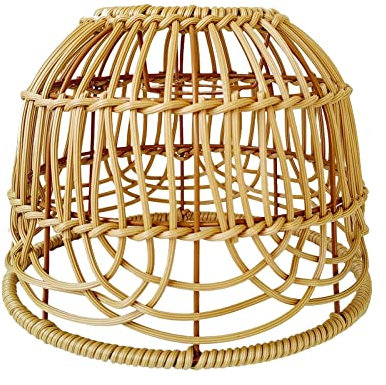 Perfk Paralume in Rattan Lampada a Sospensione Fatta a Mano per Cucina, Marrone