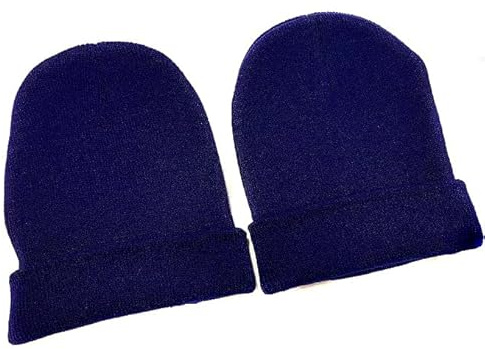 Caprilite 2 x Children's Kids Boys Girls Unisex Winter Knitted Beanie School Hat (Pair) UK (Navy Blue)