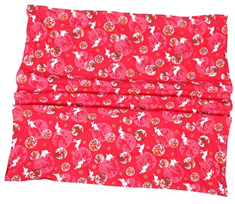 GLEAVI Japanisches Geschenk-Wickeltuch Aus Reiner Baumwolle Waschbares Verpackungstuch Mit Mondhasen-Motiv Multifunktional Für Bento Dekoration Und Geschenkverpackung