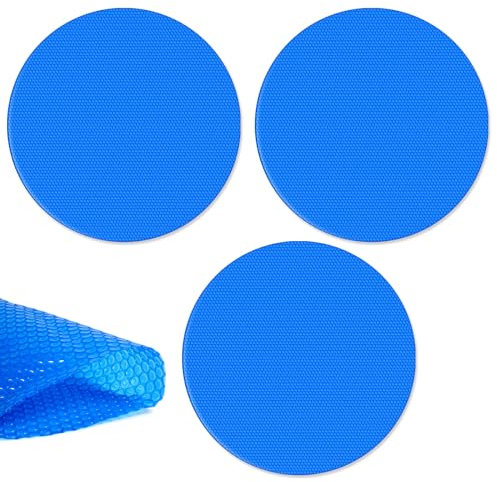Wesiti 3 Pcs Solar Pool Covers Blankets Round Above Ground Inground Pool Solar Covers Heavy Duty Heater Warmers for Swimming Pools Hot Tubs Spa(10 ft)