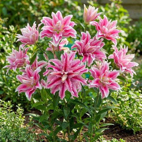 Bulbos de Lirio Rot Pastellfarben - 10 Bulbos de Flores Exterior - Flores Perfumadas - Plantas Naturales Exterior de Holanda - Plantas de Exterior Resistentes - Decoracion Jardin, Macetas y Balcón