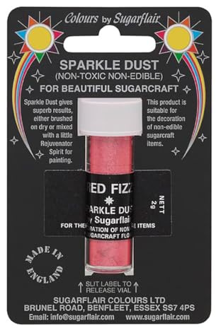 Sugarflair Sparkle Dust Red Fiz - Nicht Essbarer Glitterstaub für Kuchen Dekorationen, Cake Glitter, Non-Edible, Non-Toxic - 2g