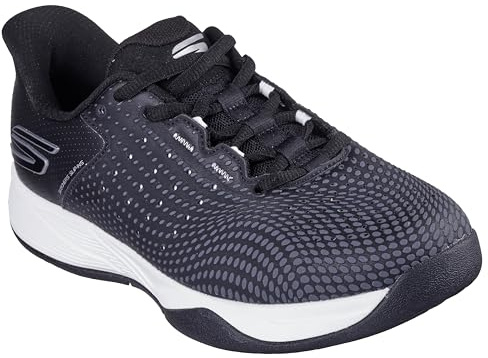 Skechers Donna Skechers Viper Court Reload Slip-In ALLENATRICE, Black Synthetic/Textile/White Trim, 39 EU