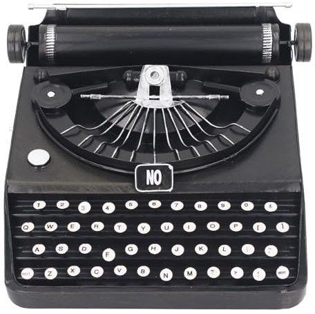 Sunicon Antikes Schreibmaschinenmodell, Metall-Retro-Schreibmaschinendekoration, tragbares antikes Schreibmaschinenmodell für Häuser, Wohnzimmer, Arbeitszimmer, Büros