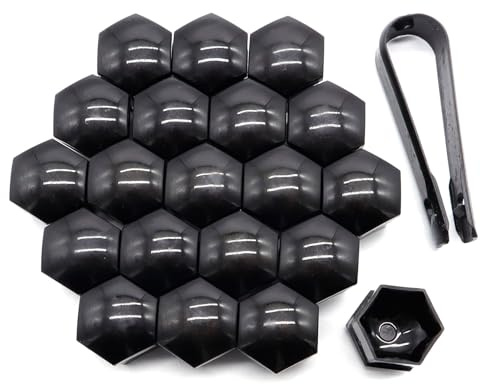 XUKEY 20 Stück Radschraubenkappen 19 MM Universal Radmutterkappen, Kunststoff Kappen Abdeckungen Abdeckkappen für Schrauben, Sechseckige Reifenmutternabdeckungen mit Entfernungswerkzeugsatz (19 mm)