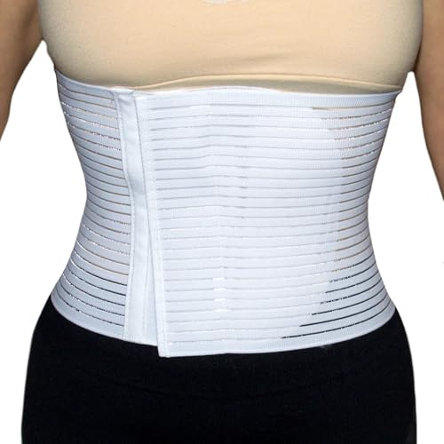 BODYPERFECT Bandeau abdominal Post-opératoire Unisexe Correcteur Post-opérationnel Fermeture réglable L BLANC