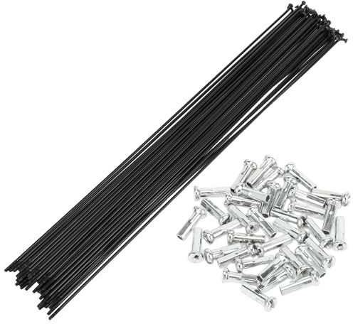 Motoforti 36 Pezzi Raggi Universali per Bicicletta 14G, Raggi per Ruota di Bicicletta, Acciaio al Carbonio, Nero 305mm