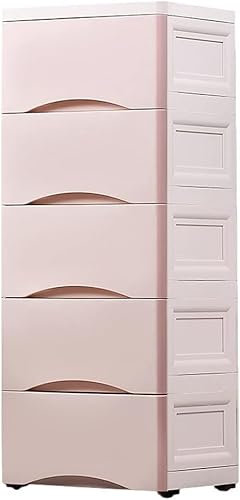 SHANYAYALI Aufbewahrungskörbe aus Kunststoff, Schubladentyp, Spind, Zuhause, Kleiderschrank, geeignet für Wohnzimmer, Schlafzimmer, Kinderzimmer (Rosa, 4 Ebenen)
