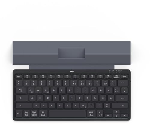 Hama Multi-Device-Tastatur Travel 600, Hülle, Bluetooth®, klein, kabellose Tastatur QWERTZ DE, schwarz