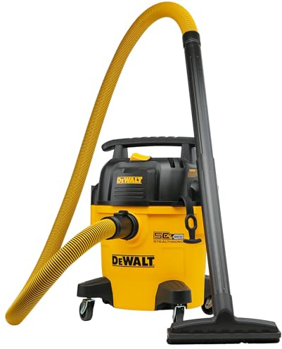 DEWALT Shop Vacuum 5-Gallon 4 HP STEALTHSONIC Wet/Dry Vacuum Cleaner DXV05P-QTB with 6 Dust Bags Ultra Quiet Poly Shop Vacuum with Powerful Suction for Garage, Jobsite, and Workshop