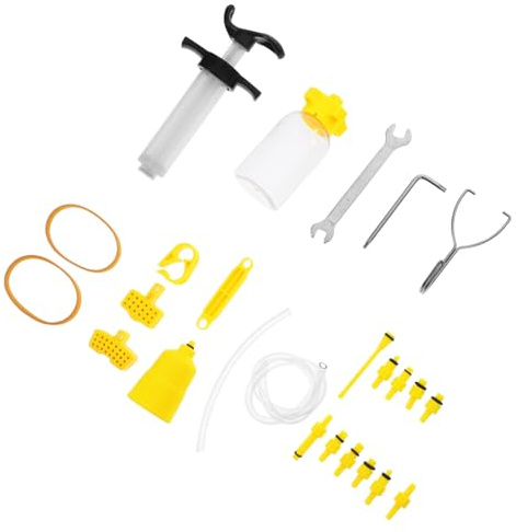GAROZATION 1set Brake Oil Refill Tool Kit for Lightweight Mineral Oil Bleed Kit Connectors Rotating Hose Fittings Compatible Bike Models