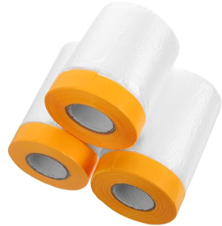 Hemobllo 3rollos Película De Enmascaramiento Adhesiva Preencintada Para Automóviles De Film Plástico Protector Para Pintura Cobertura Duradera y Fácil De Usar Para Protección De