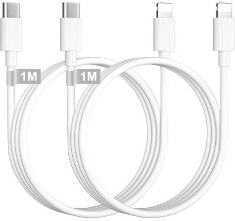 Cable USB C a Lightning 1M 2Pack, Certificado MFi Cable iPhone USB C Cable Cargador iPhone Carga Rapida cable Tipo C iPhone Charger cable para Apple iPhone 14 Pro Max/13/12 Mini/11/XS/XR/8Plus/SE/iPad