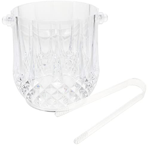PartyKindom 1ensemble Seau à Glace Transparent avec Pince Bac De Stockage pour Vin Et Boissons pour Bar Ktv Et Fêtes