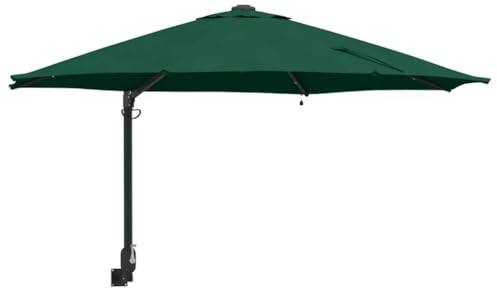 vidaXL Parasol de Jardin Vert 248 x 248 x 148 cm Polyester et Acier | Fait en acier revêtu de poudre et en polyester, Inclinaison manuelle et manivelle pour ouvrir facilement,