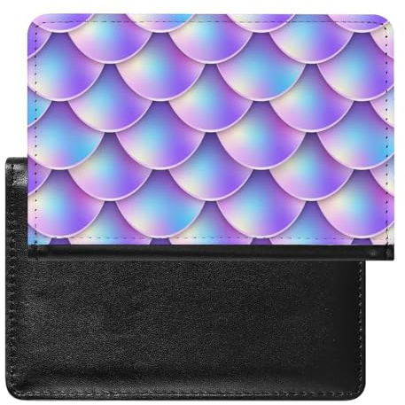 NYKVTG Reisepass Hülle Lila Meerjungfrauenflossen Passhülle Reisepassetui Reisezubehör Passport Holder Für Damen Herren