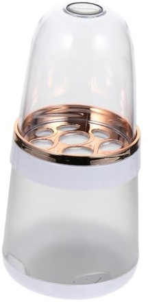 OATIPHO 1 Pièce Organisateur de Pinceaux de Maquillage avec Couvercle Boîte de Rangement Cosmétique Poussière Seau Pratique Transparent pour Toiletries Blanc Élégant