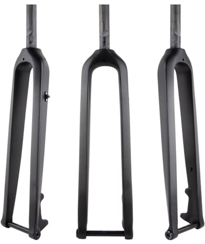 CVQJL Fourche Rigide pour VTT en Fibre de Carbone T800, Tube Droit/Conique de 1-1/8'', axe traversant 100 x 15 mm avec Tige d'axe traversant