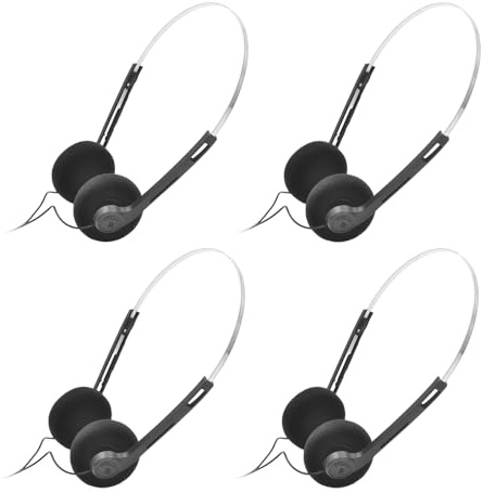 Lot de 4 écouteurs intra-auriculaires rétro Hi-Fi stéréo légers avec cordon, casque vintage des années 80 et 90 pour la plupart des téléphones portables