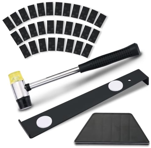 NATGAI Laminate Flooring Installation Kit 33PCS, LVP Flooring Tools & Vinyl Plank Floor Installation Kit with Tapping Block, Pull Bar, Double-Faced Rubber Mallet and 20PCS Spacers | Vinyl Plank Floor Installation Kit with Tapping Block, Pull Bar, Double-Faced Rubber Mallet and 20PCS Spacers