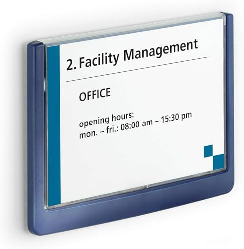 Durable Türschild Click Sign, 149 x 105,5 mm, zum Ankleben oder Anschrauben, dunkelblau, 486107