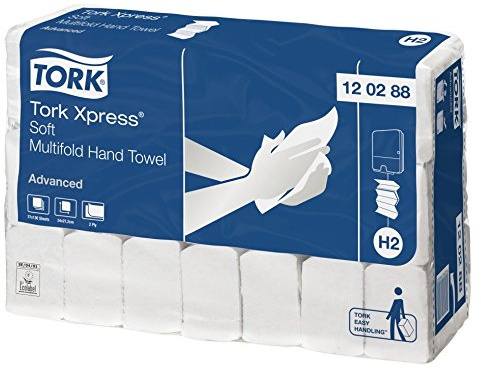 Tork 120288 Xpress Multifold Handtücher, Advanced, Weiß, 34cm Länge entfaltet, 136 Stück