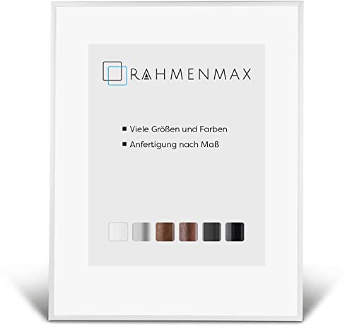 RahmenMax® Iowa Bilderrahmen 75x98 cm zum Aufhängen/Bilderrahmen Maßanfertigung möglich/Posterrahmen aus Kunststoff/Bilder Rahmen in Weiß mit Antireflex Acrylglas/Puzzle Rahmen