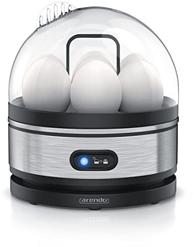 Arendo Sevencook Eierkocher 400 W – Edelstahl Design - 1-7 Eier - Egg Cooker - EIN/AUS-Schalter – 3 Härtegrade wählbar - Warmhaltefunktion - Signalton - BPA-frei - silber