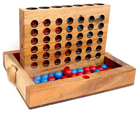 Logica Spiele Art. Vier Gewinnt L - Spiele aus Edlem Holz - Strategiespiel für 2 Spieler - Faltschachtel - Reisespiel