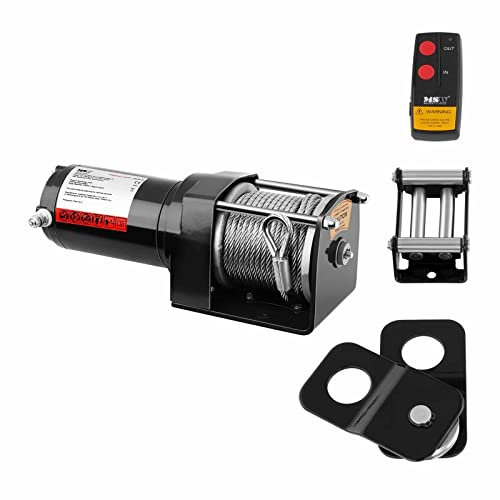 MSW Elektrische Seilwinde Seilzug Offroad Motorwinde PROPULLATOR 3500-B (Zugleistung: 1.590 kg / 3.500 lbs, Permanentmagnetmotor, 12 m Seillänge, Trommelgröße: Ø 32 mm, inkl. Umlenkrolle)